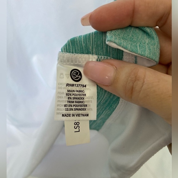 Chase 54 women's golf shirt aqua and white medium - Picture 8 of 12